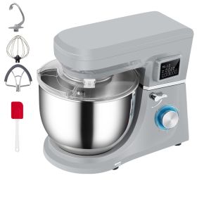 Stand Mixer, 660W Electric Dough Mixer with 6 Speeds LCD Screen Timing, Tilt-Head Food Mixer with 7.4 Qt Stainless Steel Bowl, Dough Hook, Flat B