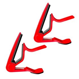 5Core Capo Pair Acoustic Electric Guitar 6 String Kapo Clip For Banjo Mandolin Ukulele (Option: RED)