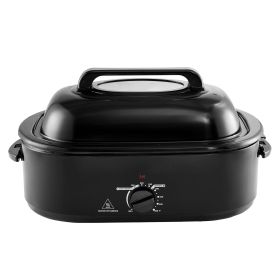 Electric Roaster Oven, 24 QT Turkey Roaster Oven with Self-Basting Lid, 1450W Roaster Oven with Defrost & Warm Function, Adjustable Temp (Default: Default)